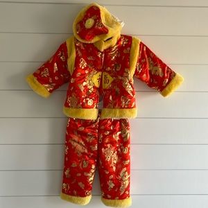 Traditional chinese kids outfit ( jacket pants and hat)